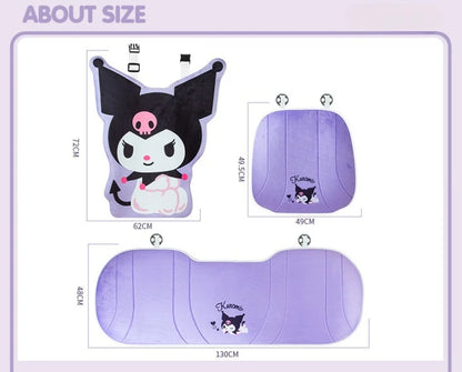 My Melody Car Seat Cushion Sweat Absorbing Plush Women's Cute Cartoon Pillow Comfortable Soft Cushion for Vehicle Seat