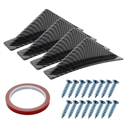 Universal 4 Wing Car Rear Bumper Lip Diffuser Splitter Spoiler Shark Fins For Chevrolet Chevy Camaro For Citroen Peugeot Mazda