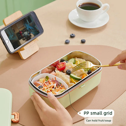 900ml Electric Lunch Box 304 Stainless Steel Food Warmer Without Water Heated Bento Box 70℃ Thermal Boxes for Office School