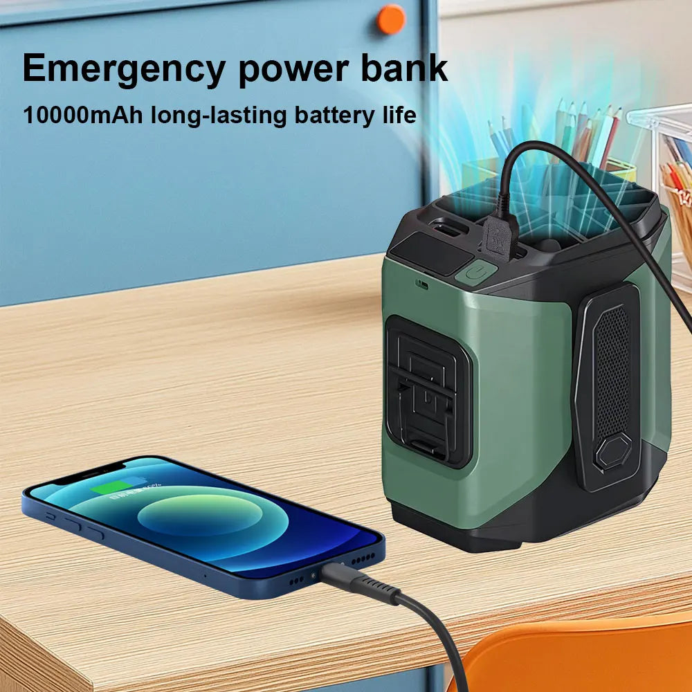 10000mAh Waist Fan Wearable Waist Fan 5 Speeds & Light 40H Hands-Free Cooling for Outdoor Jobsite Travel Long range for outdoor