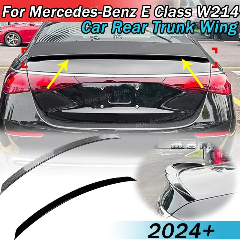 Car Rear Trunk Wing For Mercedes-Benz E Class W214 E260 E300 E53 E63 2024+ For AMG Splitter Spoiler Tail Wing Body Kit Trim