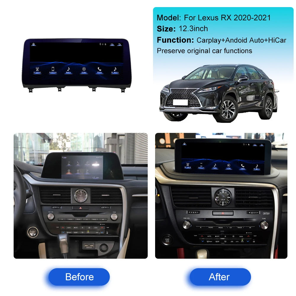 Linux Car stereo CarPlay FOR Lexus RX RX200 RX270 RX300 RX350 RX400h RX450h 2009-2021 Car Radio GPS navi player HD touch screen