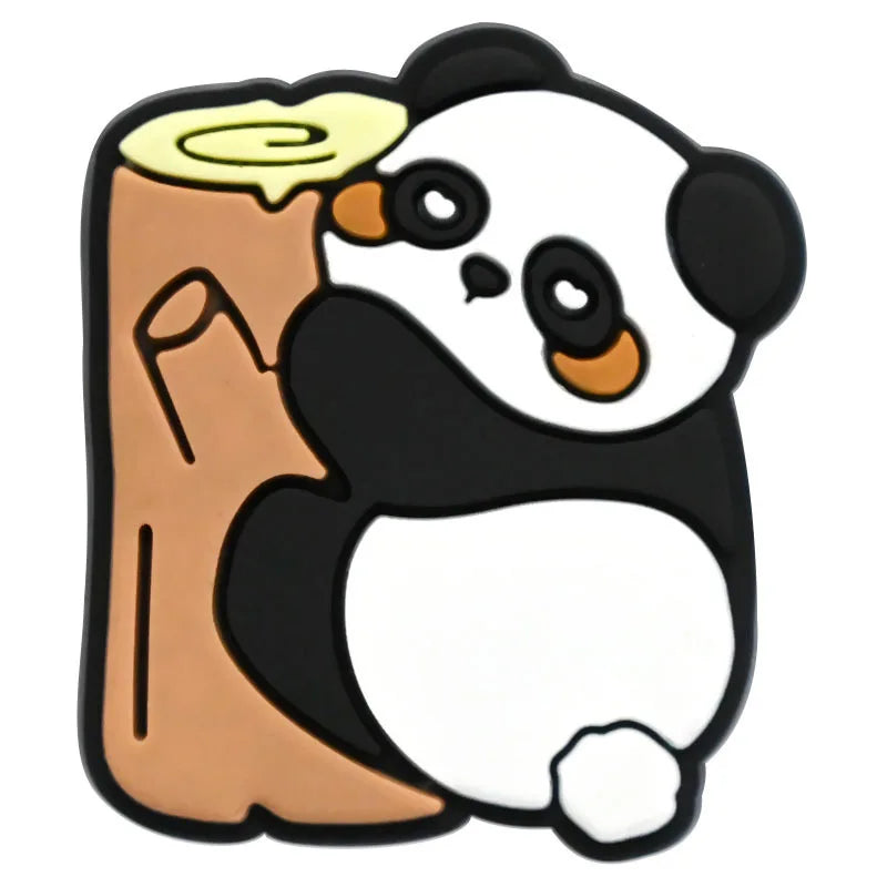 1/20/50/100Pcs Panda Series Shoe Charms Cute animal Shoes Accessories Decoration Clog Sandal Buckle Bithday Holiday Party Gifts