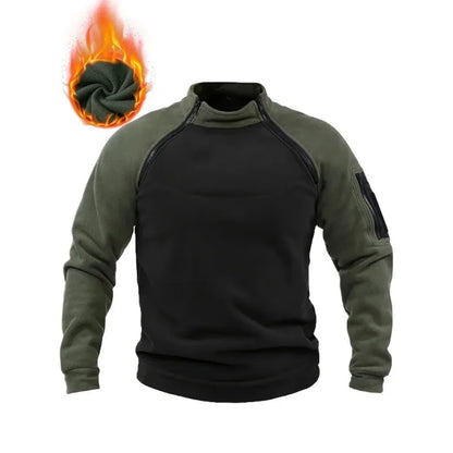 Men's Tactical Fleece Zipper Pullover Windproof Thermal Military Outdoor Winter Warm Hiking Sweatshirts Combat Training Sweater