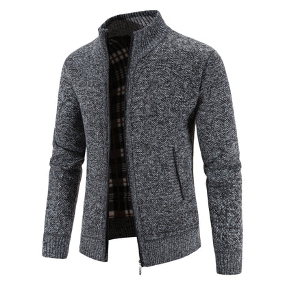 Men Sweater Jacket Winter Autumn Cold Coat Fleece Zipper Cardigan Soft Jumpers Turtleneck Warm Y2K High Quality Outerwear