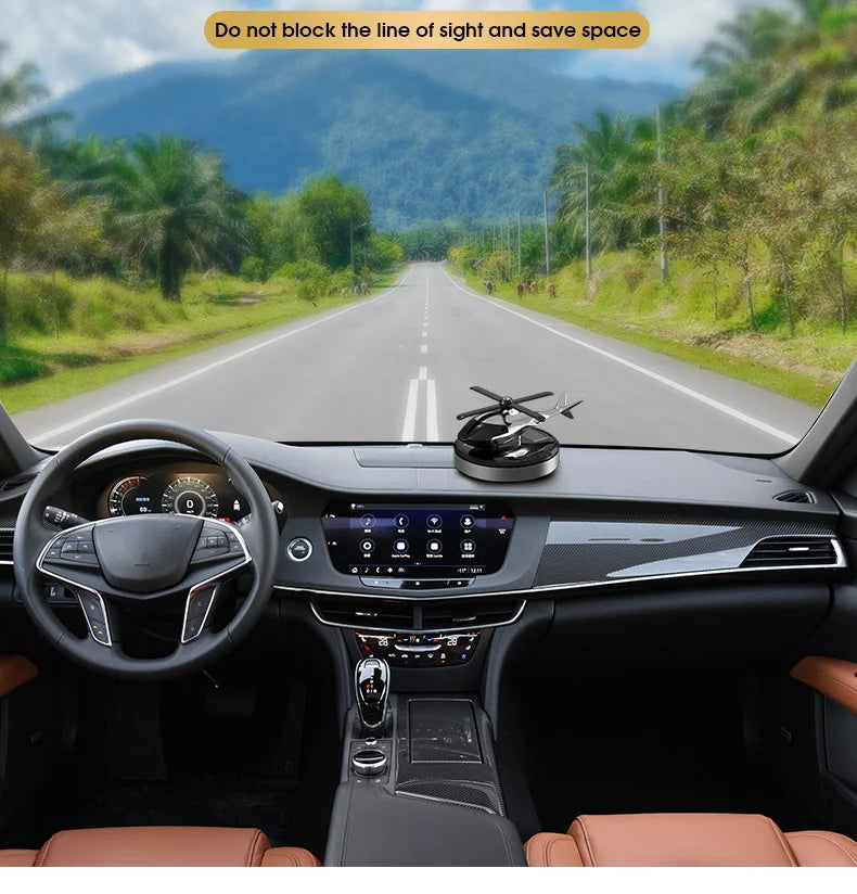 Solar Car Helicopter Propeller Fragrance Auto Interior Accessories for Men Women Car Perfume Decoration