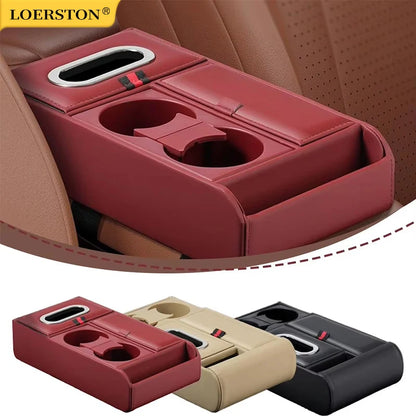 Car Armrest Storage Box Heightening Pad Tissue Box Water Cup Holder Multifunctional Car Storage Box Luxury Console Armrest Pad