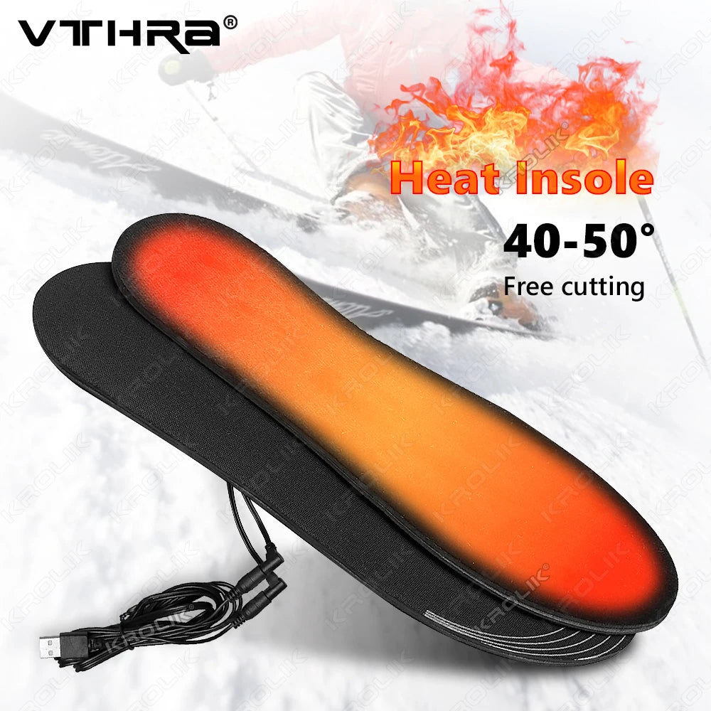 1/2 Pair Foot Warming Electrically heated insoles Warmer Pad Mat Winter Outdoor Walking Heating Insole Winter Warm Unisex