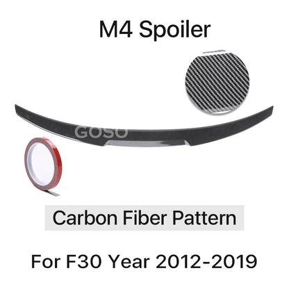 Carbon Fiber Rear Bumper Lip Trunk Wing MP M4 PSM Style Roof Spoiler Kit For BMW 3 Series F30 F31 F35 2012-2019 Gloss Black