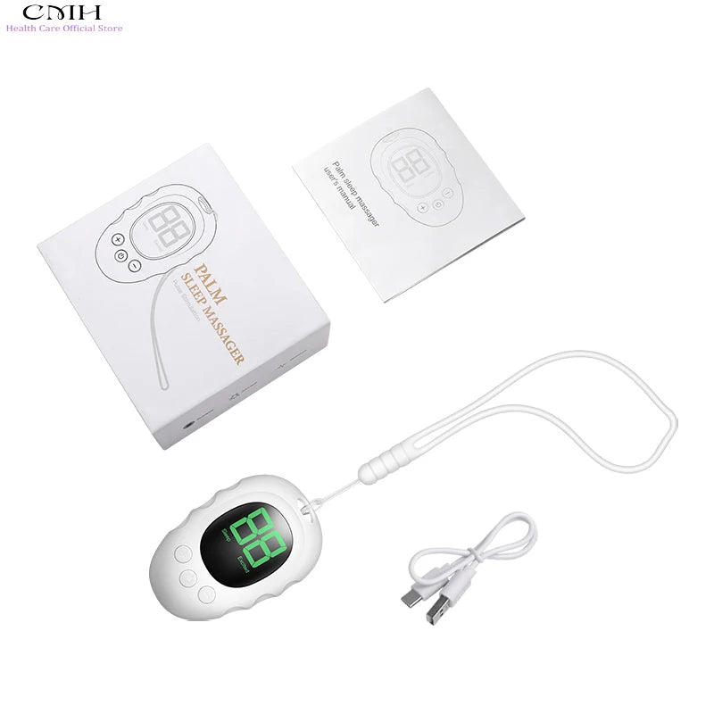 Micro-Current Smart Sleep Aid Massage Handheld Palm Pulse for Stress Anxiety Insomnia Relief Sleep Improvement Instrument Women