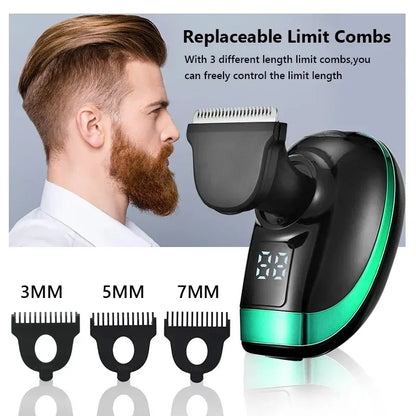 Tinsol 5 in 1 Men's Rechargeable Electric Shaver 5 Floating Head Beard, Nose and Whisker Trimmers 4D Skinhead Shaver Groomer