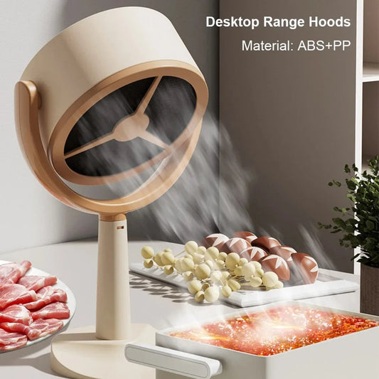 Portable Desktop BBQ Smoke Extractor 3000mAh 5V Adjustable Angle Range Hood for Indoor Hot Pot With 10 Filter Sponges