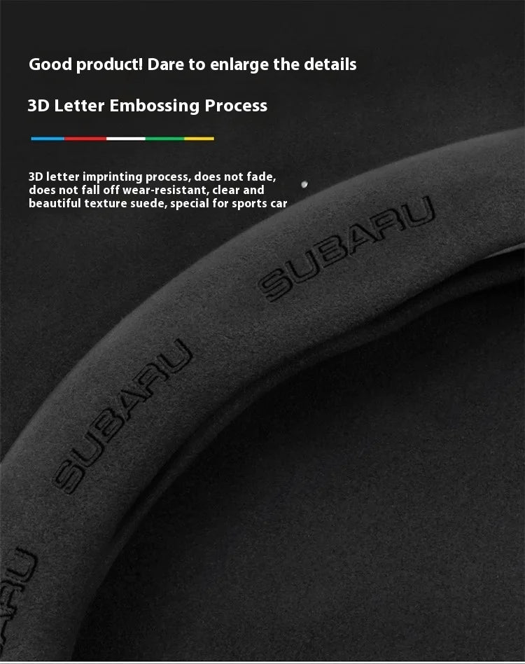 For Subaru STI Brz Wrx Xv Ascent Forester Outback Impreza Legacy Car Suede Carbon fiber Anti-slip Ventilate Steering Wheel Cover