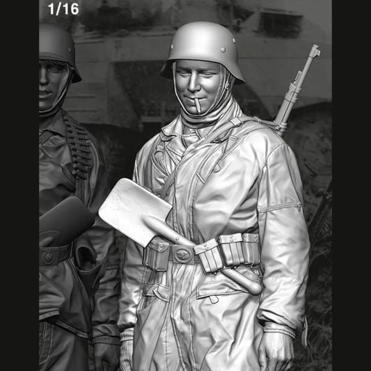 1/16 Scale Die Cast Resin Model Figure  Assembling Kit Fallschirmjager History Miniature GK Diorama Unassembled and Unpainted