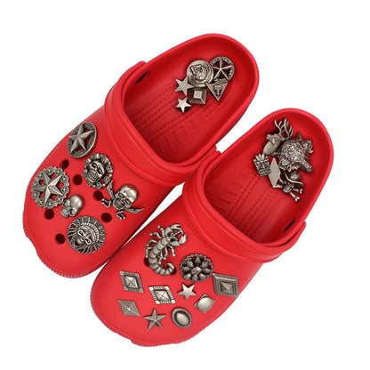 джиббитц Punk Style Shoe Halloween Accessories Charm 1 Set 27 Pcs Metal Украшения Half-body Deer Skeleton Pirate Sandals Adornos