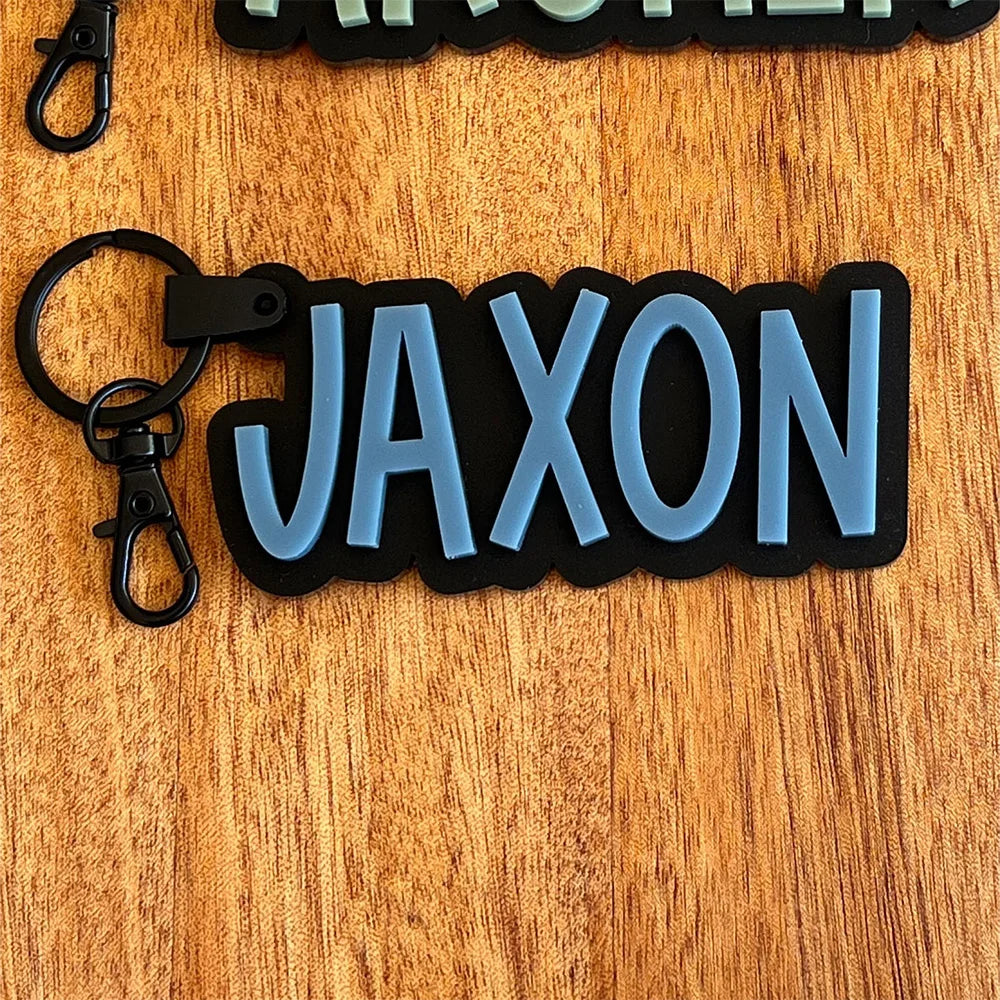 Custom Acrylic Fall/Winter Keychain // Matte Black Luggage Tag | Acrylic Name Tag | Key Ring | Personalized Keychain | Boys' Bac