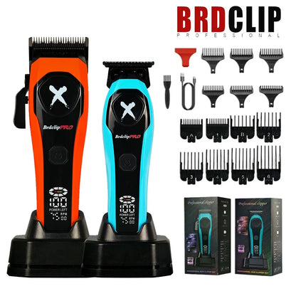 BRDCLIP 619 339 Hair Clippers Cordless Clippers Barber Electric DLC T-Blade Trimmer Portable Detail Trimmer LED Trimmer for Men