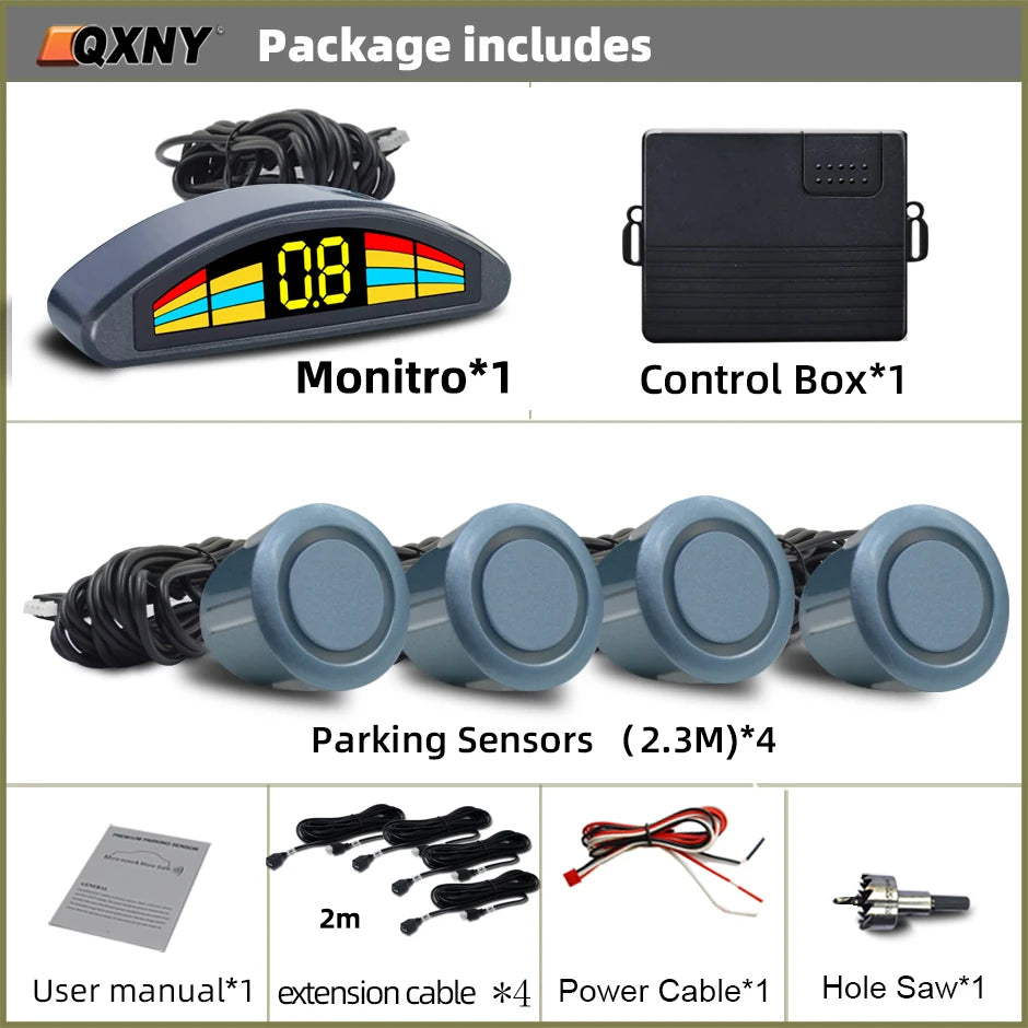 Professional Front Parking Sensor Kit Auto Car Prefix Parktronic Vehicle Assistant System Buzzer Alarm Volume Not Backup Radar