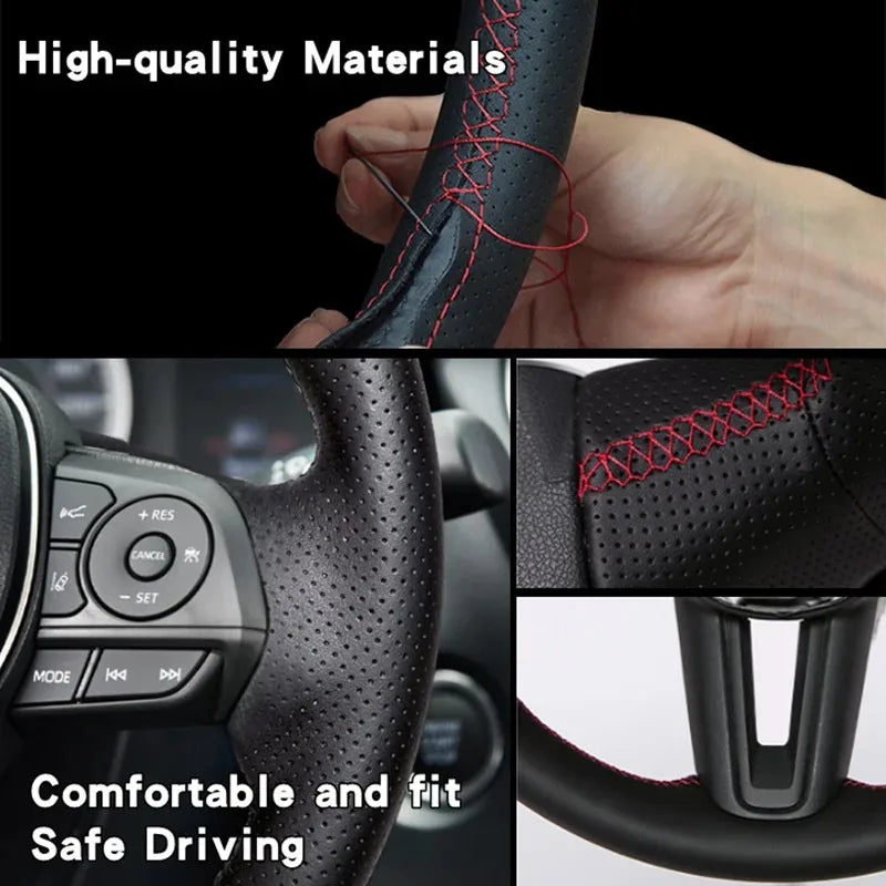 Braid Genuine Leather Car Steering Wheel Cover  for Volkswagen VW Golf R MK7 Golf 7 GTI VW Polo Scirocco 14-16 DIY Car Interior