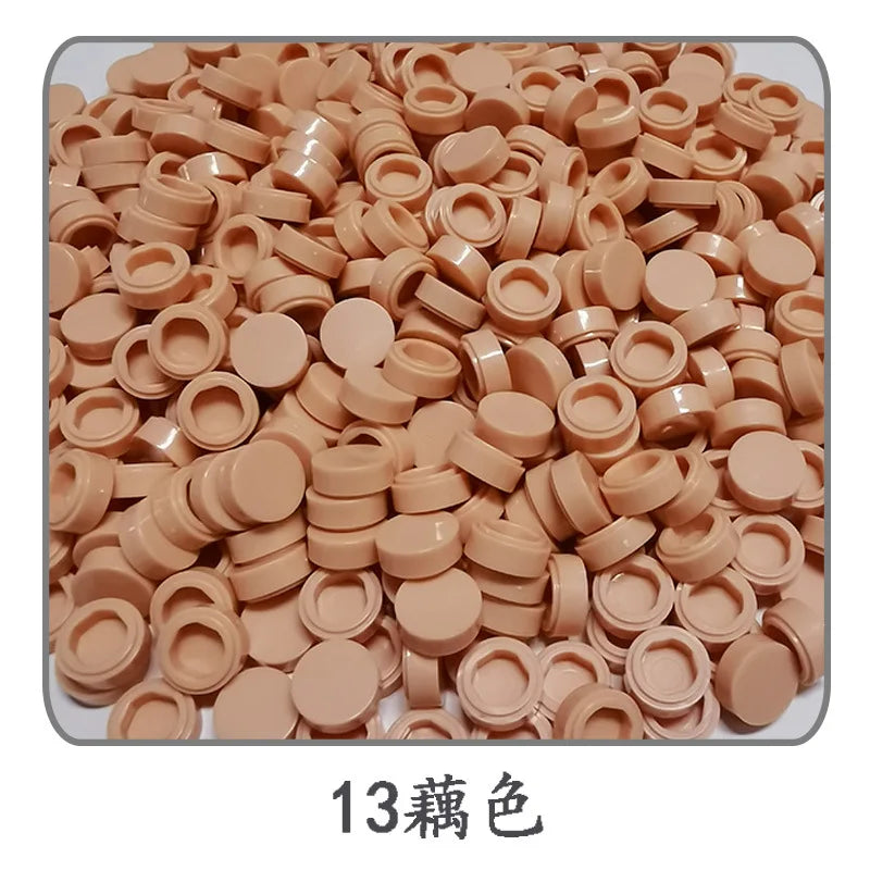 900pcs 52 Colors City Building Blocks Flat Tile 1x1 Round Bricks DIY Enlighten Blocks Parts 98138 Blocks for Children Boys Girls