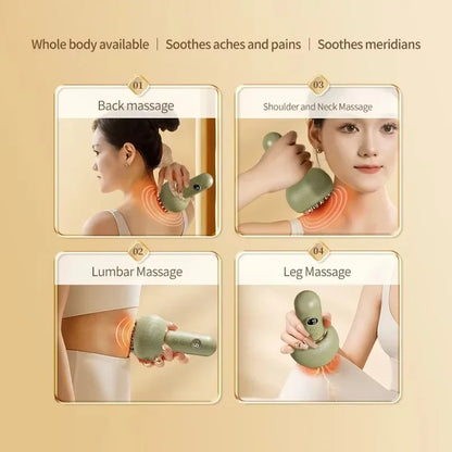 Cordless Electric Cupping Massager Hot Compress Scraping Device Negative Pressure Detox Body Acupoints heating meridian dredgin