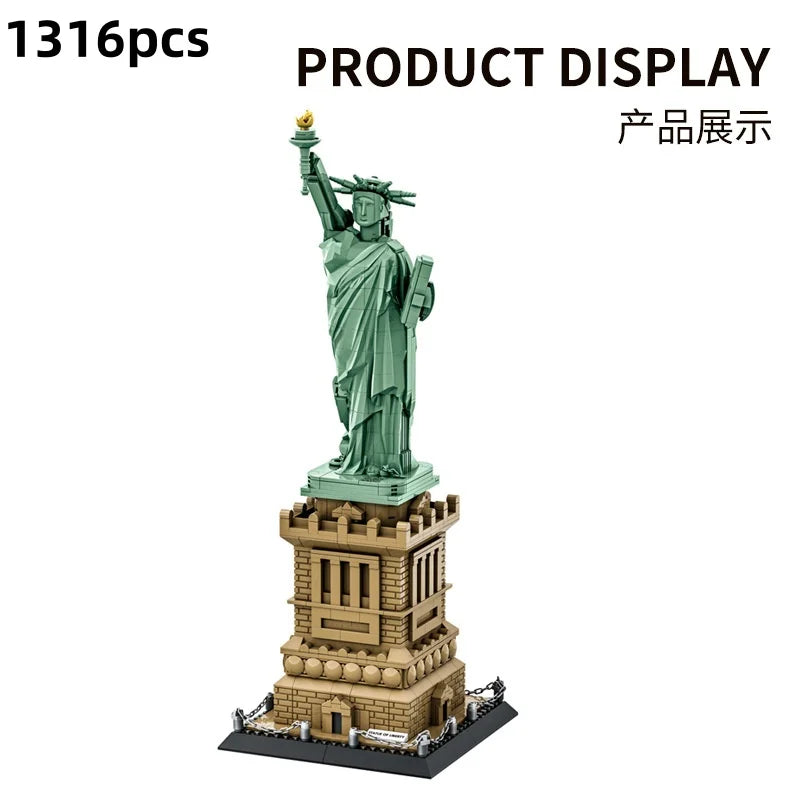 Wange Building Blocks Statue of Liberty Sculpture Building Block Model Adult Hands-On Toy