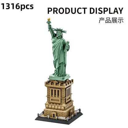 Wange Building Blocks Statue of Liberty Sculpture Building Block Model Adult Hands-On Toy