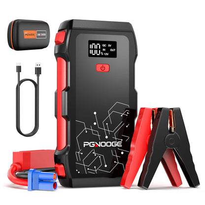 6000A Car Jump Starter, 26800mAh Battery Power Pack for All Gas and 10L Diesel Engines, Portable Emergency Kit for Road Trips