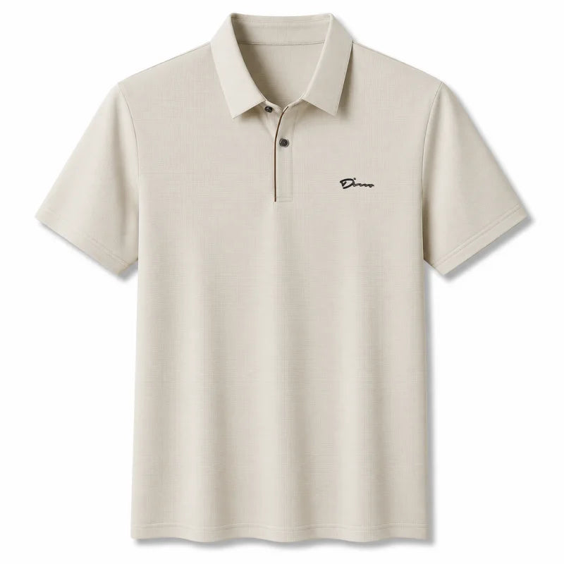 Men's Business Casual Short Sleeve Polo Shirt Solid Color with Badge Fashionable Breathable Comfortable Versatile Business Top