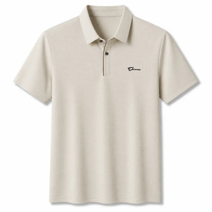 Men's Business Casual Short Sleeve Polo Shirt Solid Color with Badge Fashionable Breathable Comfortable Versatile Business Top