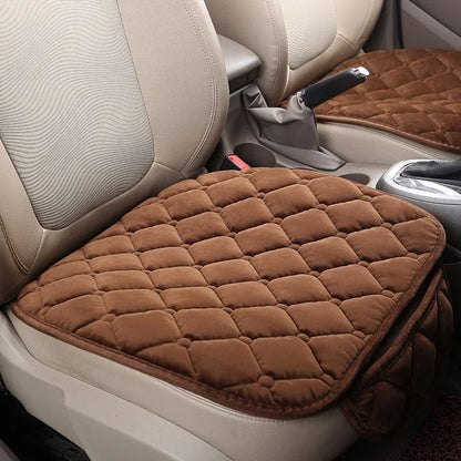 Rear Car Seat Covers Flocking Cloth Car Cushion Non Slide Checkered Winter Keep Warm Mat Pad Universal Fit Truck SUV Van