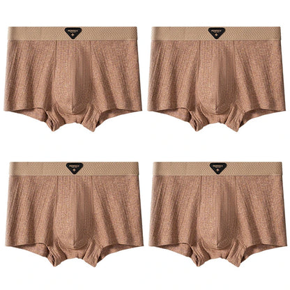4pcs Pure Cotton Mens Boxer Panties Males Soft Underwears Large Size Summer Comfortable Underpants  Shorts Mans Breathable Brief