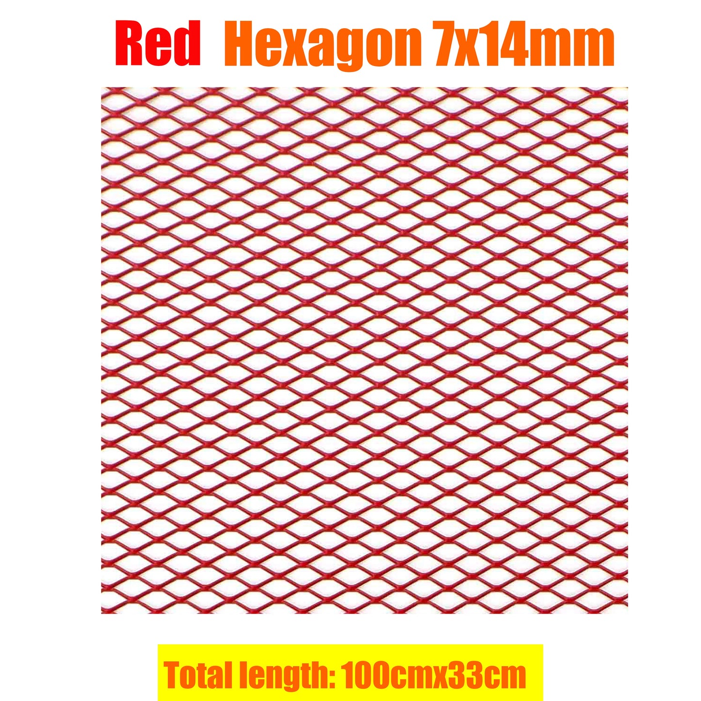 100x33cm Aluminium Racing Car Bumper Grille Grill Mesh Net Vent Red Tuning Universal Protector Caravan Camper Home Garden