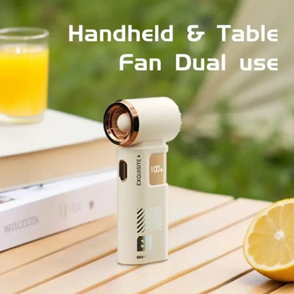 3600mah Mini Handheld Turbo Cooling Fan High-speed Cold Air SB Rechargeable Cold Compress Fan Foldable Portables Desktop Fan