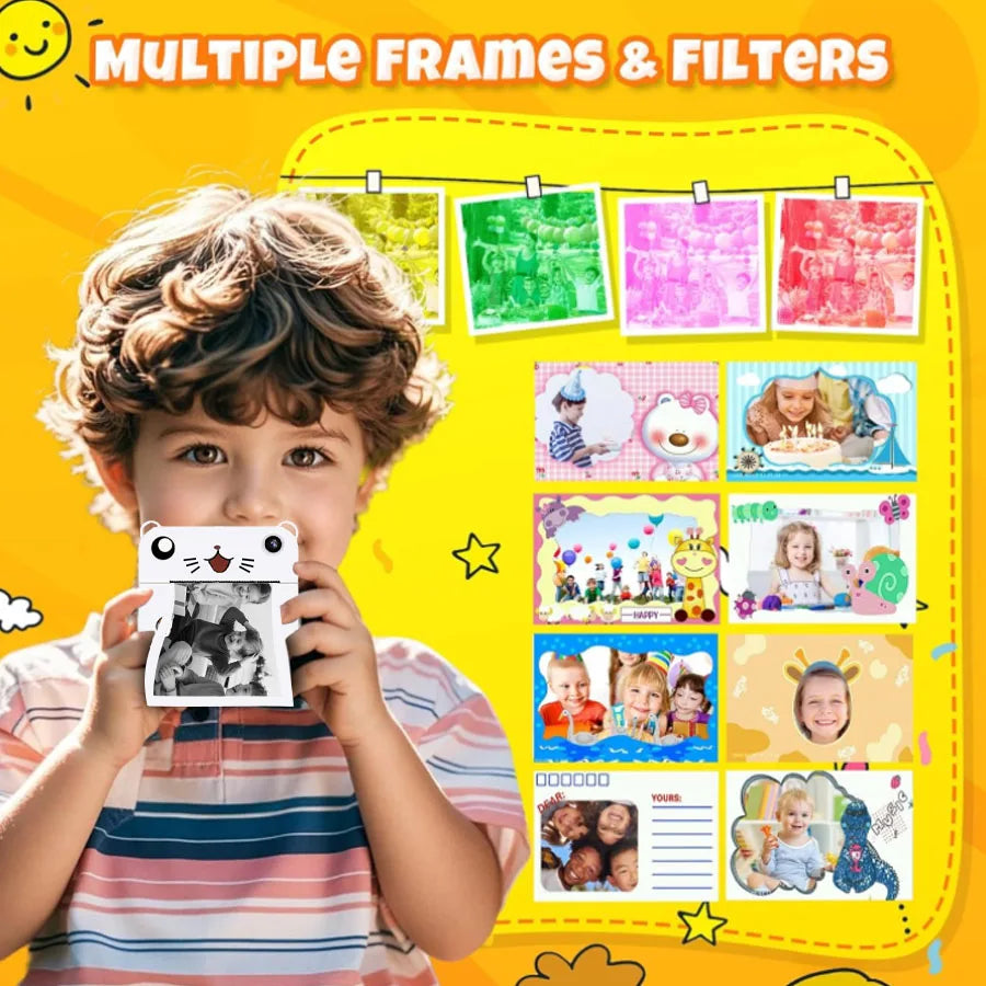 Digital Children Camera For Photography Mini Printer Portable Thermal Instant Print Photo Kids Camera 1080P HD 2.4inch Toy Gifts