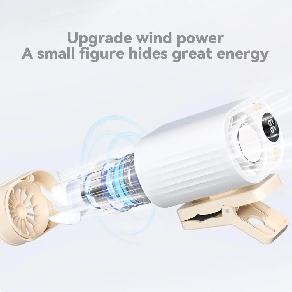 Portable Clip-On Cooling Fan USB Rechargeable Car Built-in Air Conditioning Fan Outdoor Semiconductor Cold Compress Fan