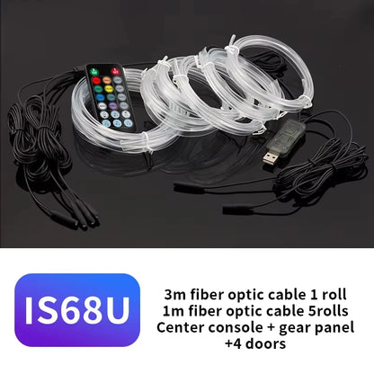 Car Interior Ambient LED Light Strip 2/3/4/5M RGB  Invisible USB Fiber Optic Atmosphere Lamp Support APP Control