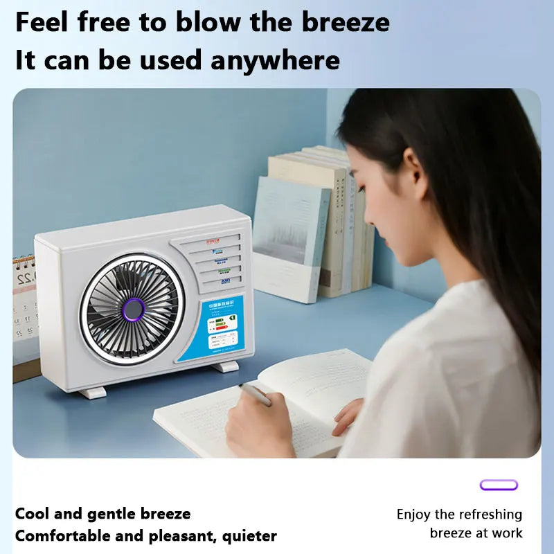 Lenovo Air-conditional Rechargeable Table Fan Portable Small Fan For Student Dormitory Computer Summer Gadget Home Desk Office