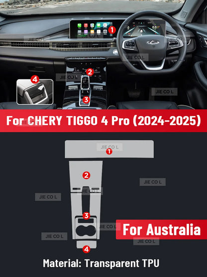 For CHERY TIGGO 4 Pro 2025 Anti-scratch Car Door Center Console Media Dashboard Navigation Car Accessories TPU Protector Film