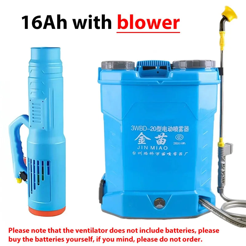 20L Agricultural Electric Sprayer Blower Rechargeable Lithium Battery Backpack Pesticide Sprayer Garden Irrigation Sprayer