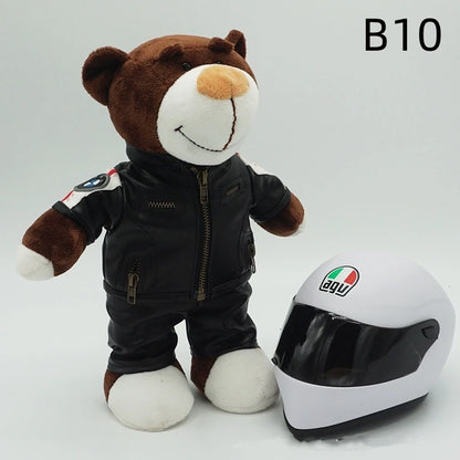 Kawaii helmet and teddy bear motorcycle decorations cute anime filled soft plush toys as gifts for friends during holidays