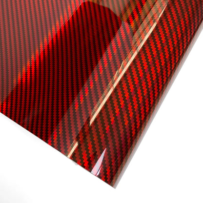 Carbon Fiber Laser Red Car Stickers Glossy Holographic Vinyl Wrap Films Air Release Bubble Free Auto Body Decal Car Accessories