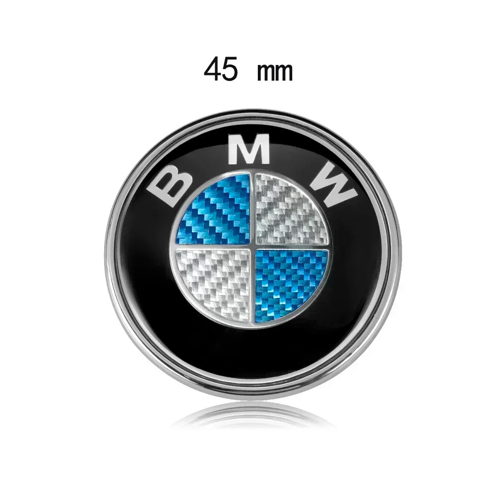 1Pcs 45/74/82mm For BMW E30 E38 E46 E93 E92 E60 E61 E90 X1 X3 X4 X5 Hood Front Bonnet Rear Trunk Auto Badge Emblem Carbon Fiber