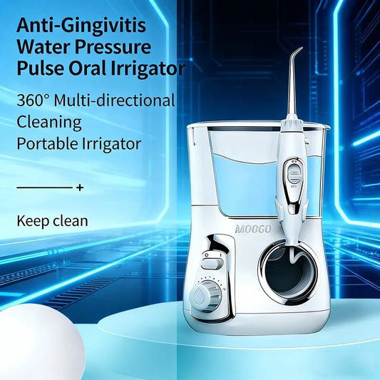 Professional Countertop Dental Flosser 10 Modes 800ML Electric Oral Irrigator with 5 Long Lasting Replacement Jet Nozzles