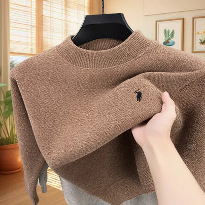 High Quality Brand Fashionable Men's Classic Pony Embroidery Knitted Sweater Hot Selling Autumn Winter New Comfortable Pullover