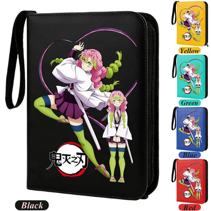 400pcs Anime Demon Slayer Zipper Card Album Book Collection Card Storage Folder Hold Tanjiro Game Cards Binder Holder Protector