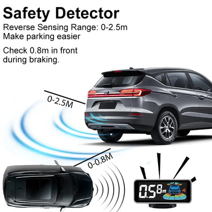 Backlight Multi Language Voice Broadcast LED Parking Display Reverse Radar Detector 4 Probes Universal Auto Safety Auxiliary Kit