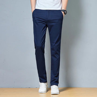 Top Grade Cotton New Brand Casual Fashion Relax Fit Long Dress Pants Korean Straight Business Trousers Office Mens Clothing 2025