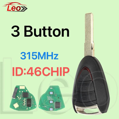 Leo FCC ID:LXP-VIM244 For Porsche Carrera Cayman 911 987 996 997 Boxster S 2S 4S Turbo Targa Car Remote Key 315/433MHz ID:46CHIP