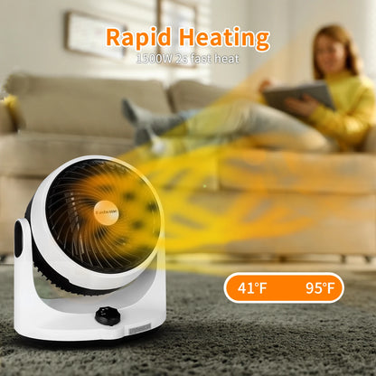 1500W Electric Heater PTC Rapid Heating Air Circulator Fan Heater Home Electric Energy Saving Portable Heater for Room Office